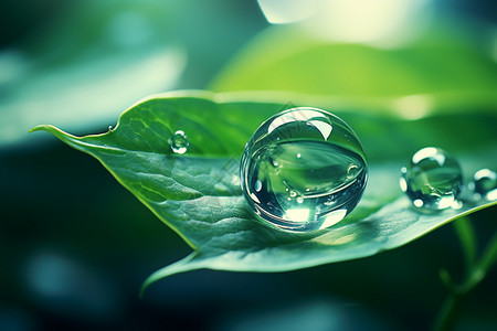 叶子上的水滴绿色叶子上的水珠设计图片
