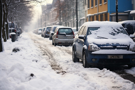 下雪路面下完雪的路面背景