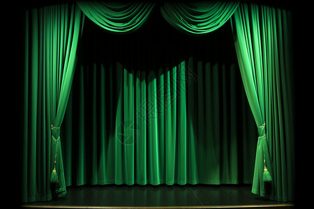 舞台绿色幕布图片