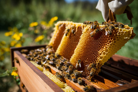 养蜂箱花蜜蜂箱高清图片