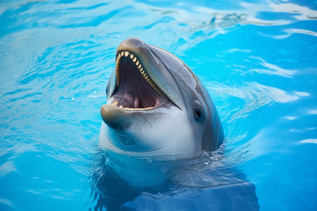 海洋里海豚的微笑高清图片