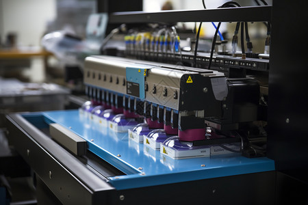 自动化机器正在工作印刷厂高清图片素材