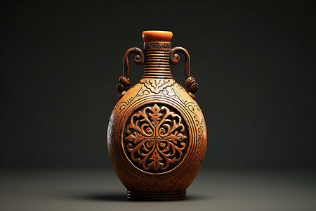 古代陶瓷酒罐背景图片