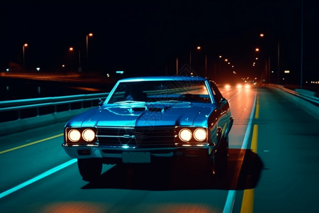 夜间在高速公路上的汽车图片