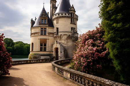 古典的浪漫法式城堡背景图片