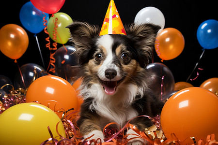 庆祝生日的宠物狗图片