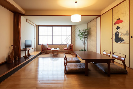 现代日式风格家居装饰背景图片