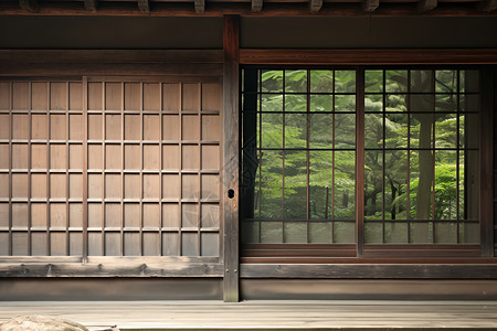 古典日式住宅的推拉门图片
