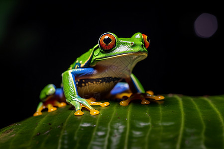 热带地区的红眼树蛙背景