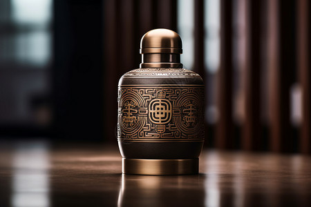 香气飘溢的古典酒罐高清图片