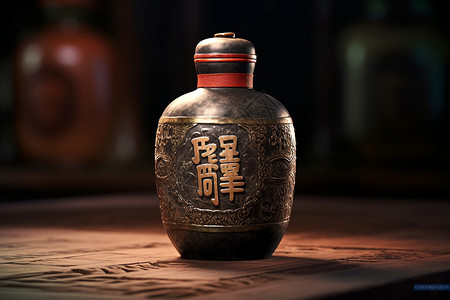 古老的酒瓶背景图片