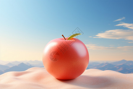 细腻光滑的红苹果图片