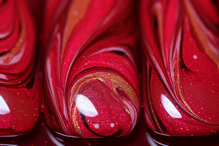 绚丽闪亮的红色指甲油图片