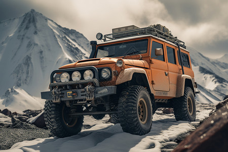 野外雪地飚车背景图片