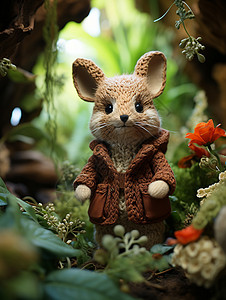 丛林里小兔子玩偶图片