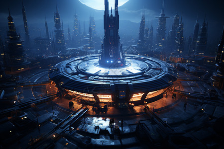 未来外星城市背景图片