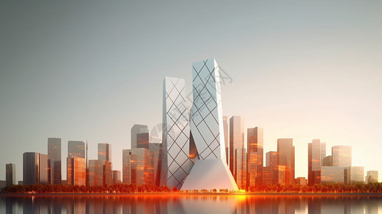 3D北京城市3D建筑地标插画
