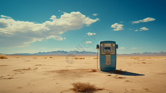 沙漠中的卫星电话高清图片