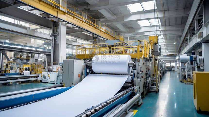 造纸工厂里的设备图片