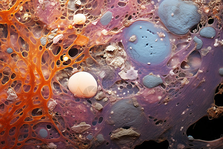 结核病素材光学显微镜下的细胞群背景
