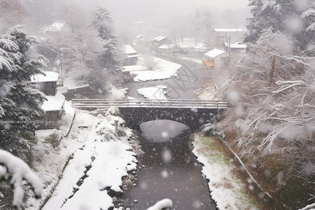 冰雪中的乡村图片