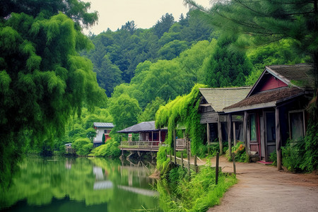 乡村小桥流水图片