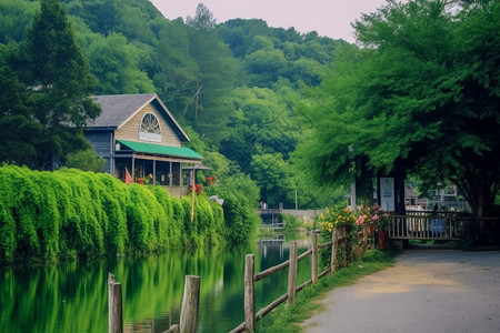 夏日绿荫图片