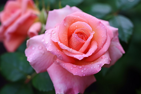 雨中绽放的玫瑰图片