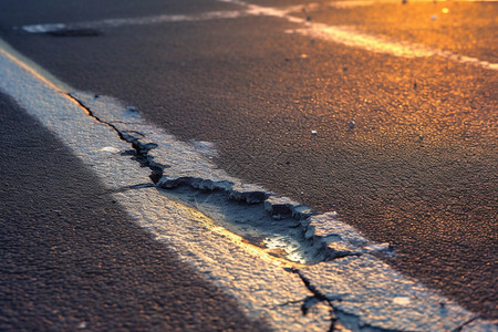 道路裂缝地面上的一道裂缝背景