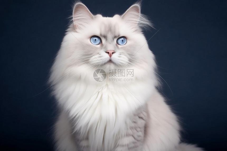 可爱白色猫咪图片