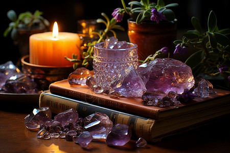 美丽的紫水晶簇图片