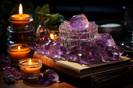 漂亮的紫水晶簇图片