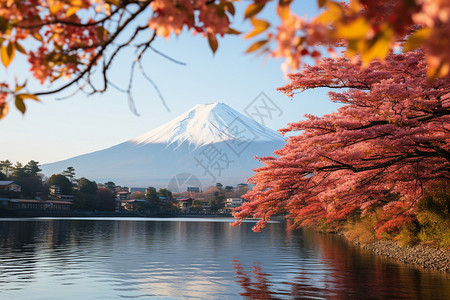 漂亮的富士山背景图片