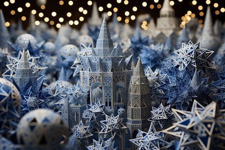 好看的圣诞背景好看的城堡装饰物设计图片