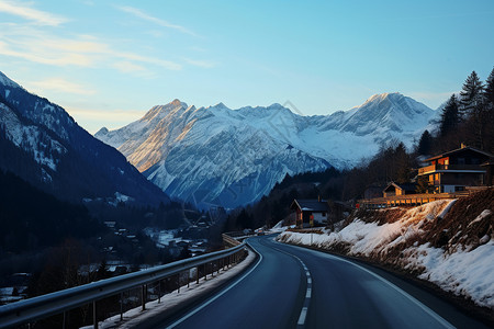 冬季道路景色图片