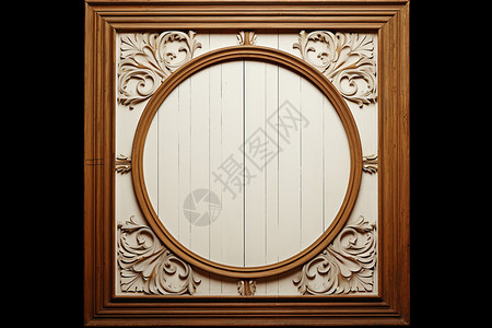 圆框背景木质圆框镜背景