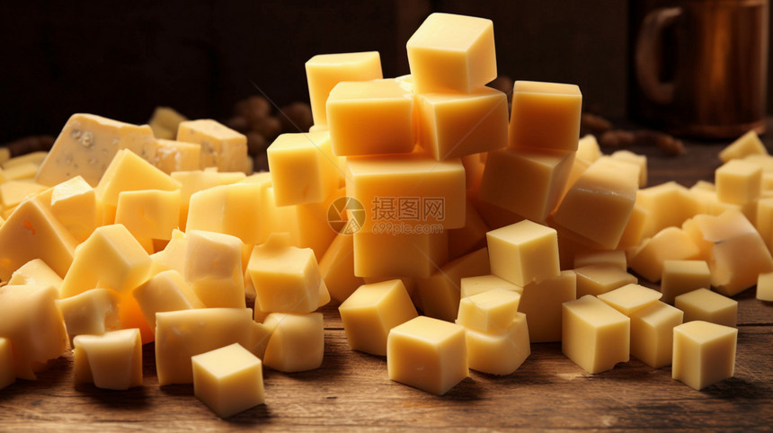 黄色的奶酪块图片
