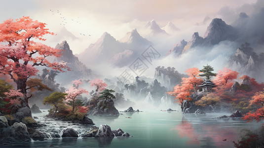 湖南山水背景图片