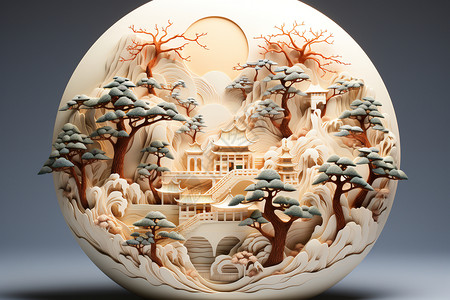 DIY彩蛋中国纸雕艺术背景