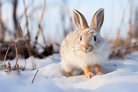 蹦跳的雪兔图片