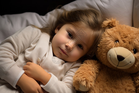 女孩和泰迪熊玩具图片