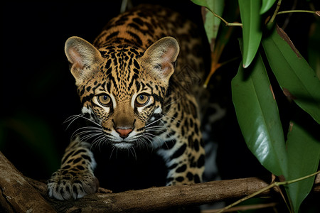 丛林中的小豹子背景图片