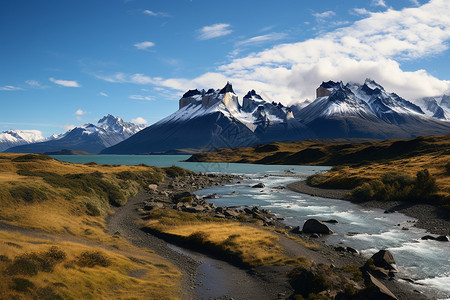 冰川山脉中的自然风光图片