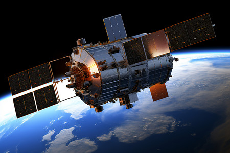 国际空间站太空中的国际卫星背景