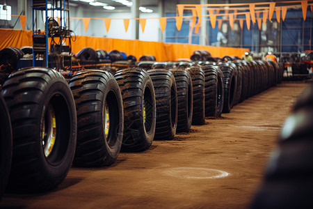 工业生产的橡胶轮胎高清图片