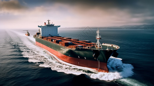国际贸易的运输货船图片