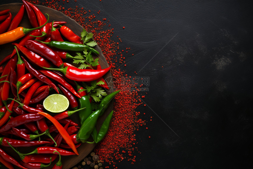 准备烹饪的辣椒食材图片