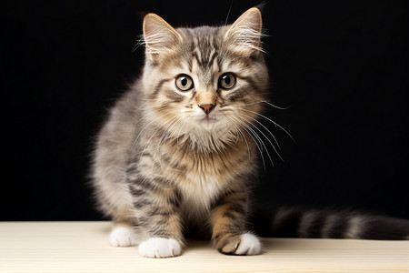 美丽毛皮的小猫背景图片