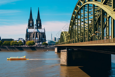 著名的莱茵河畔高清图片