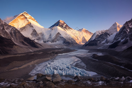 雪山和冰川背景图片